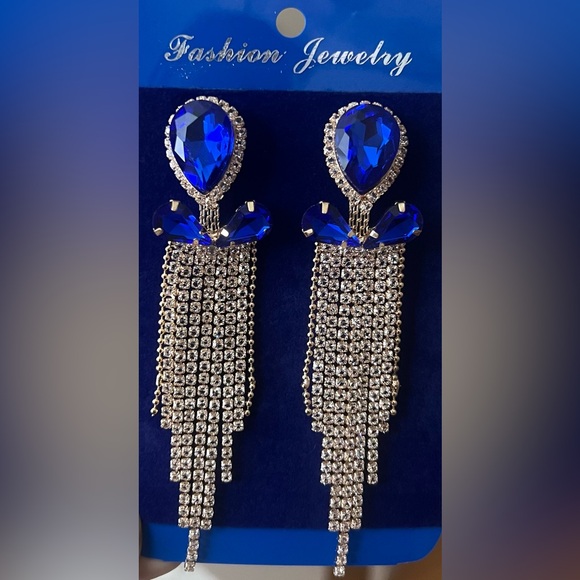 NWT - Tassel Earrings - Sapphire Blue - Picture 2 of 3